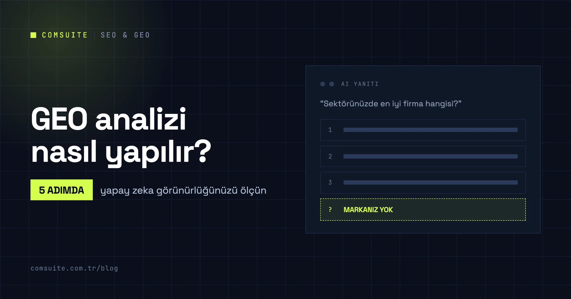 GEO Analizi Nasıl Yapılır? 5 Adımda Yapay Zeka Görünürlüğünüzü Ölçün