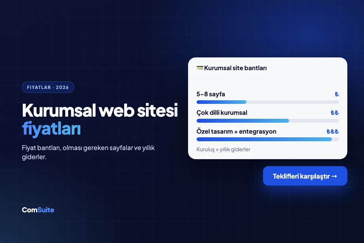 Kurumsal Web Sitesi Fiyatları 2026: Ne Kadar, Neye Göre Değişir?
