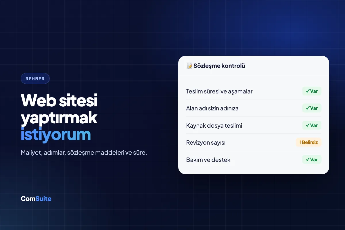 Web Sitesi Yaptırmak İstiyorum: Maliyet, Adımlar ve Dikkat Edilecekler